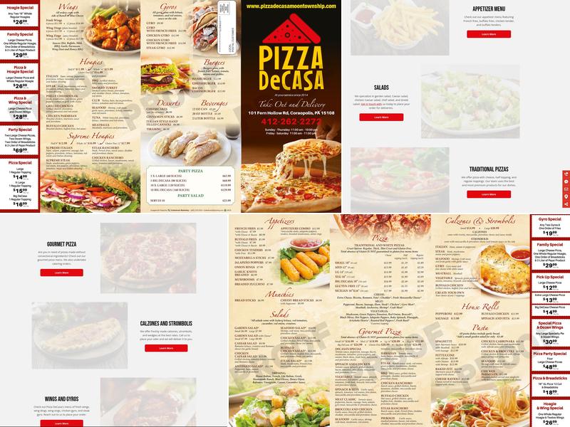 Pizza Decasa Menu