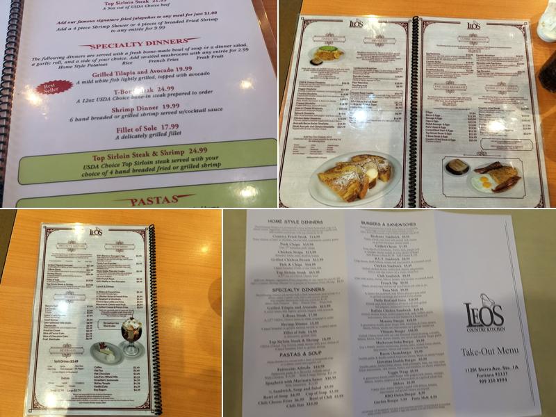 Leo's Country Kitchen Menu