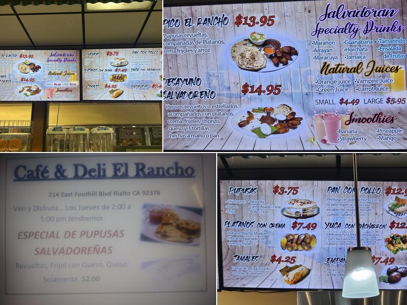 Cafe deli El Rancho Menu