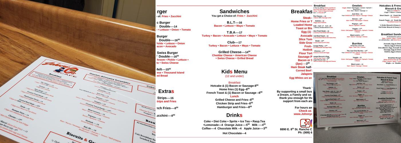 Johnny O's Cafe Menu