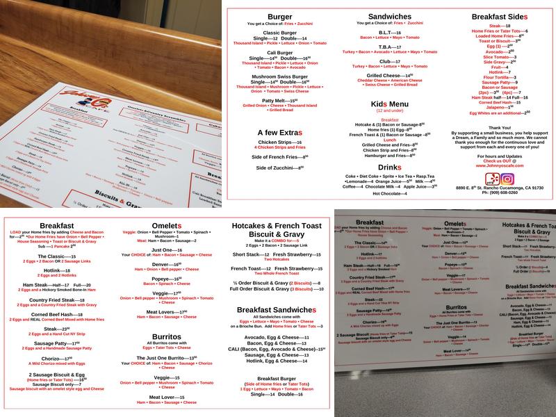 Johnny O's Cafe Menu