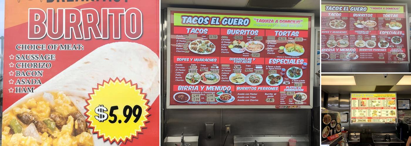 Tacos El Güero Menu