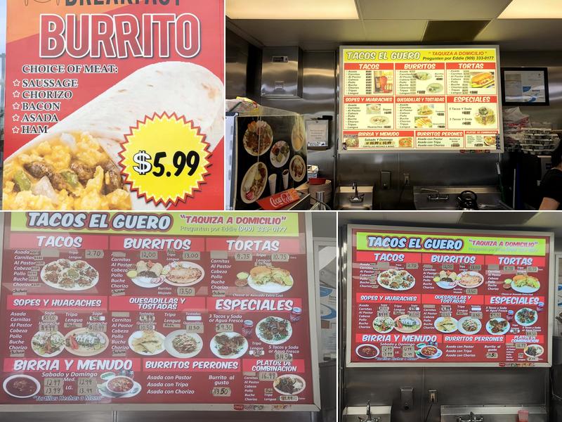 Tacos El Güero Menu