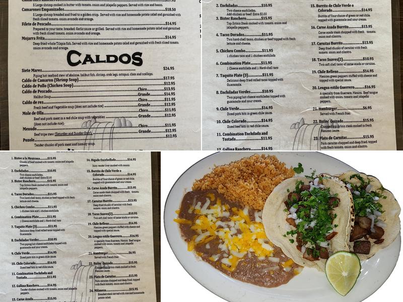 La Cascada Menu