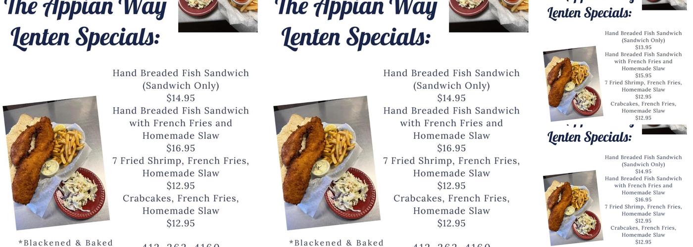 Appian Way Cafe & Lounge Menu
