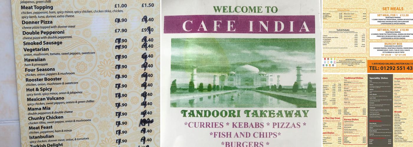 Cafe India Menu