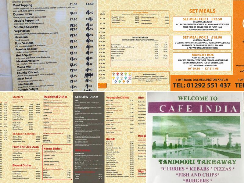 Cafe India Menu