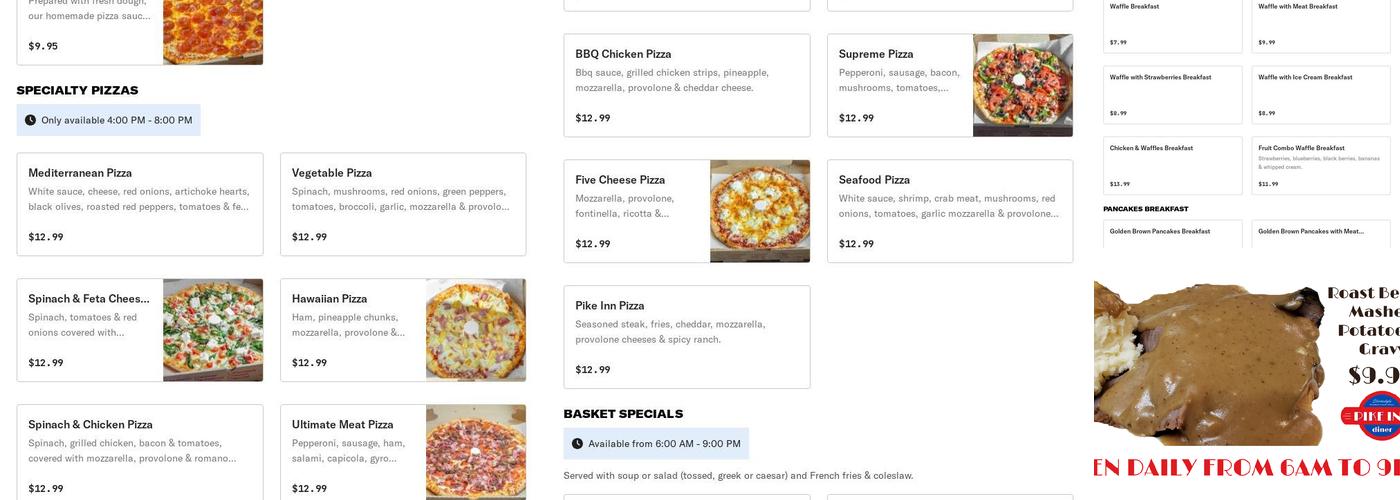 Pitt Stop Menu
