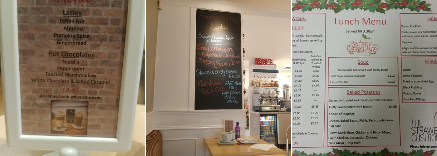 The Strawberry Cushion Menu