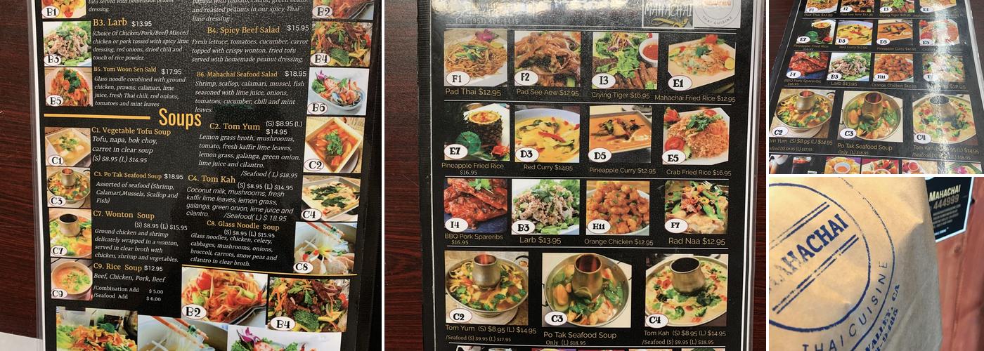 Mahachai Thai Cuisine Menu