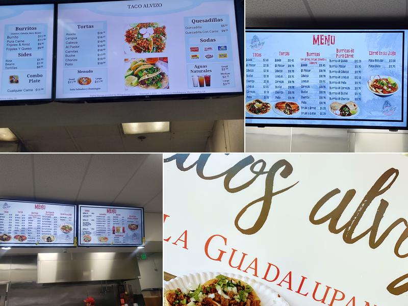 Tacos Alvizo La Guadalupana Menu