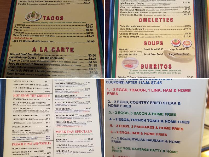 Our Place Restaurant Menu