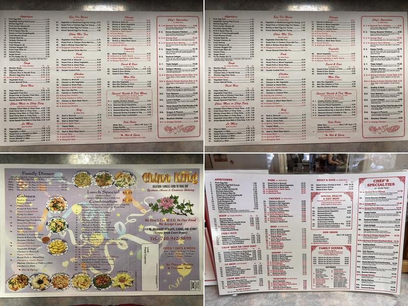 China King Menu