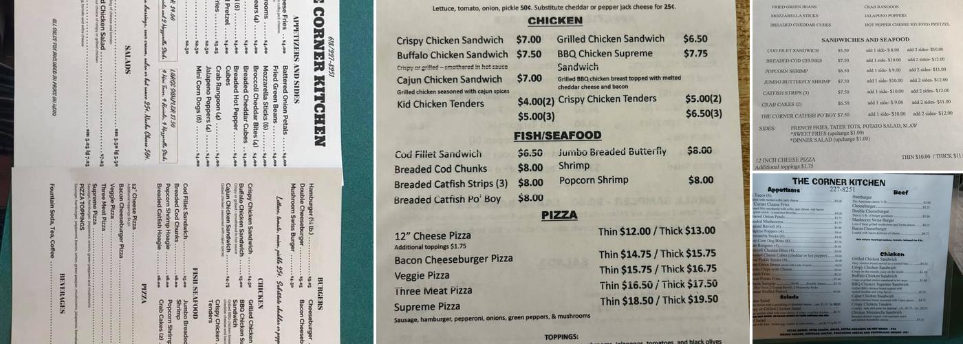 Frank's Sundown & Corner Kitchen Menu