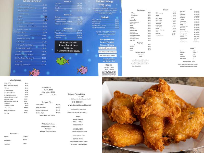 Steve's Fish & Chips Menu