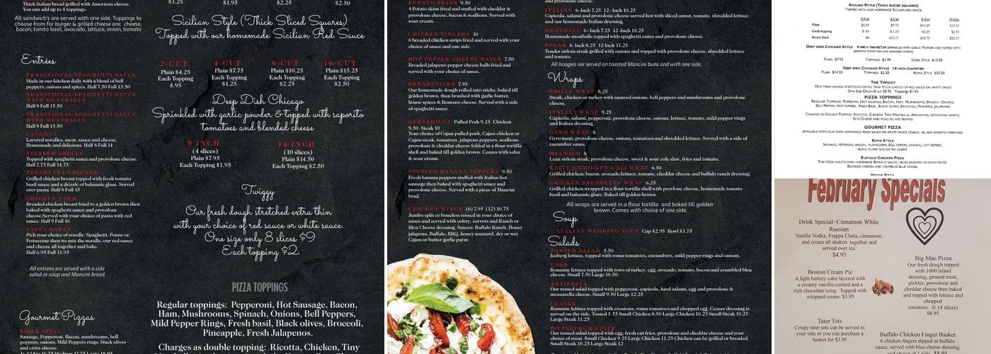 Pizza Roma Menu