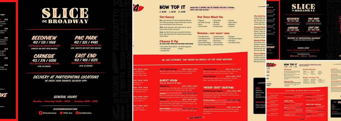 Slice on Broadway Menu