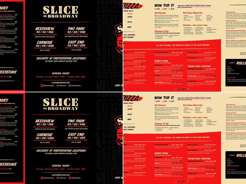 Slice on Broadway Menu