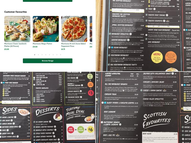 Morrisons Cafe Menu