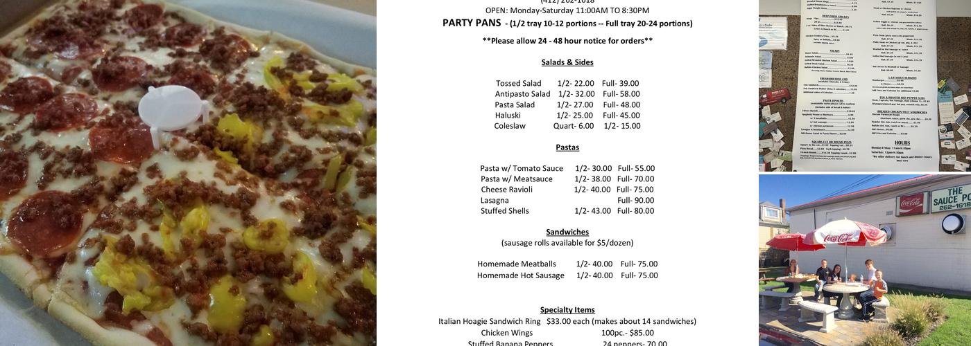 The Sauce Pot Menu
