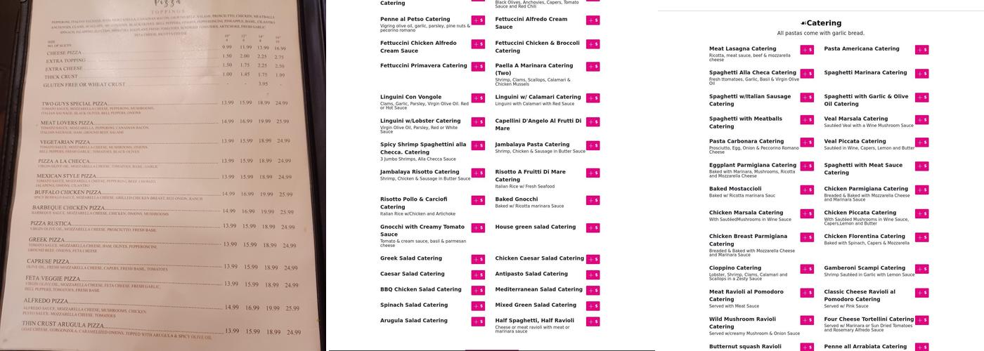 Two Guys From Italy Menu