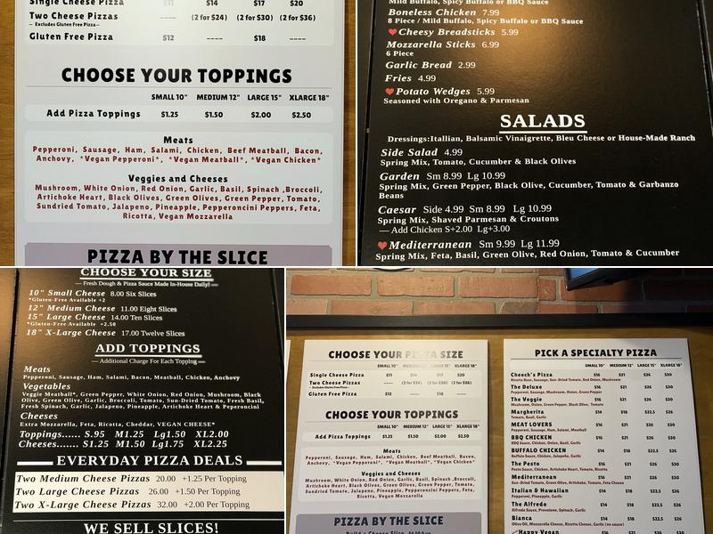 Cheech's Pizza Menu
