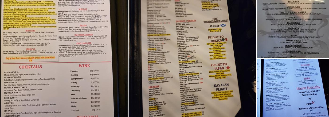 The Morrison Menu