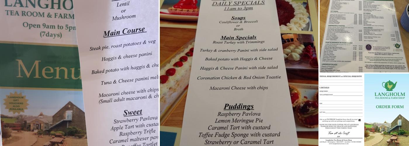 Langholm Farm Menu