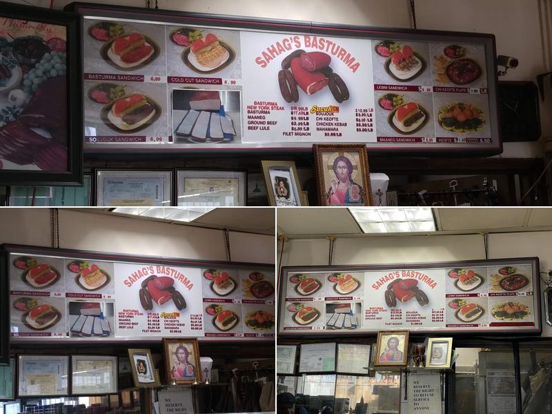 Sahags Basturma Sandwich Shop Menu