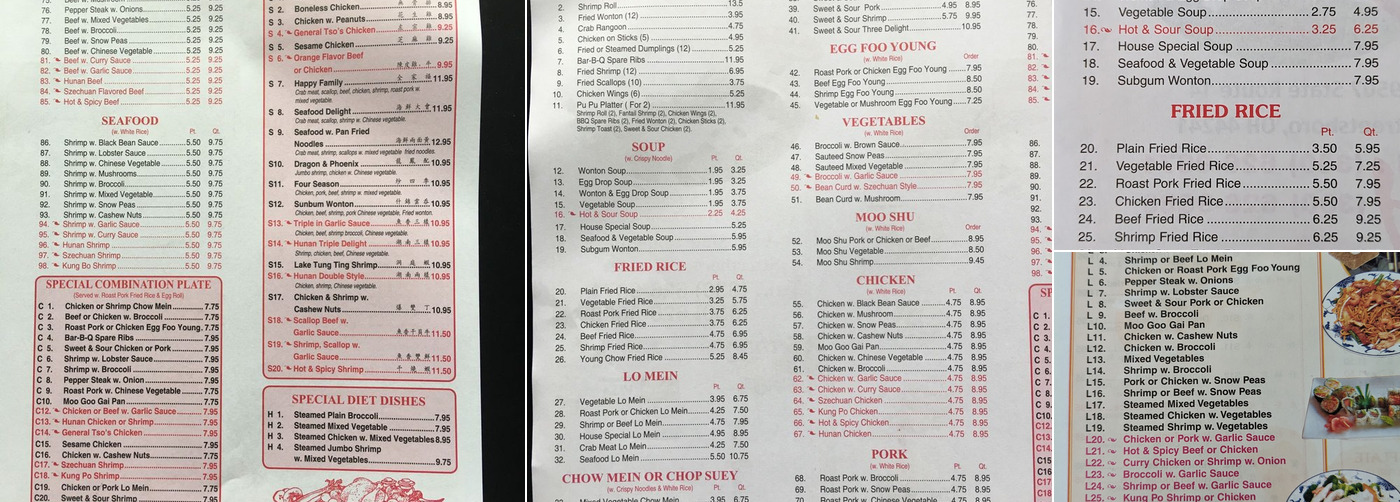 New Peking Express Menu