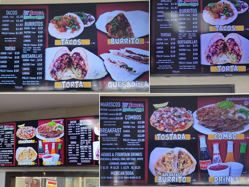 El Sauz Tacos Menu