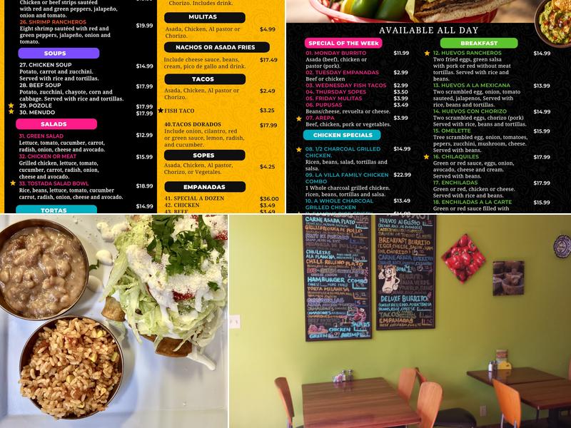 La Villa Cafe Menu