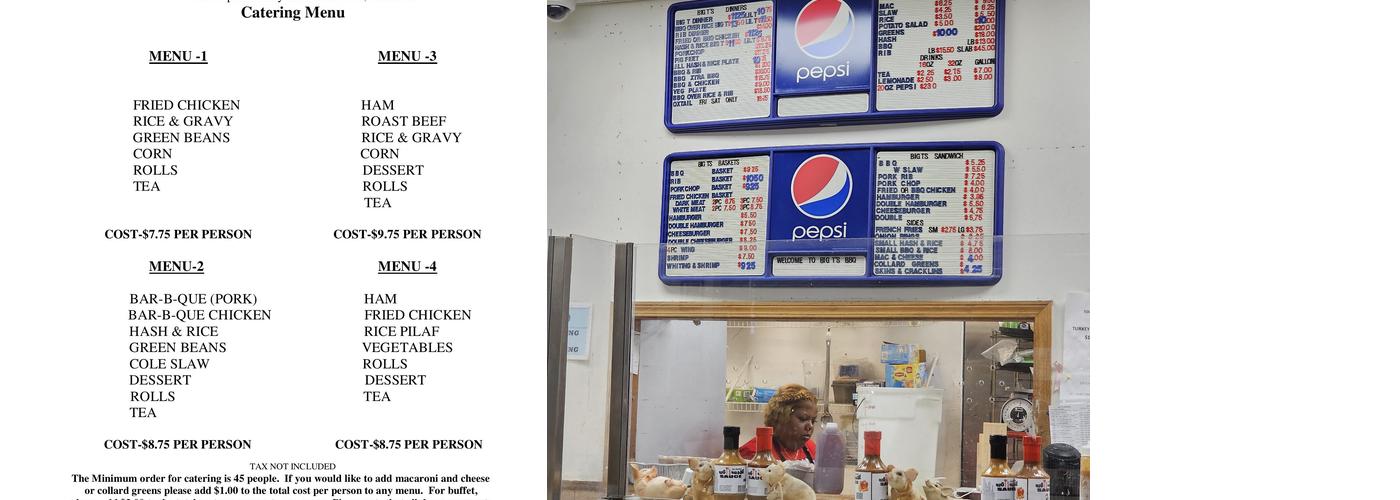 Big T's Bar-B-Que Menu