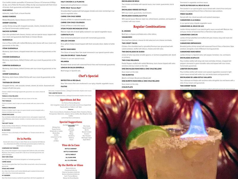 El Compadre Restaurant of Hollywood Menu