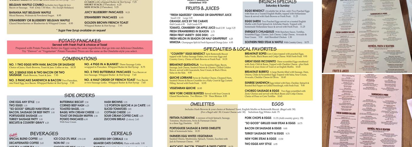 Shakers Menu