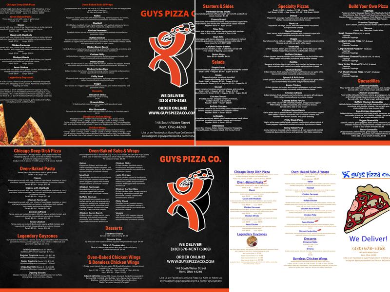 Guys Pizza Menu