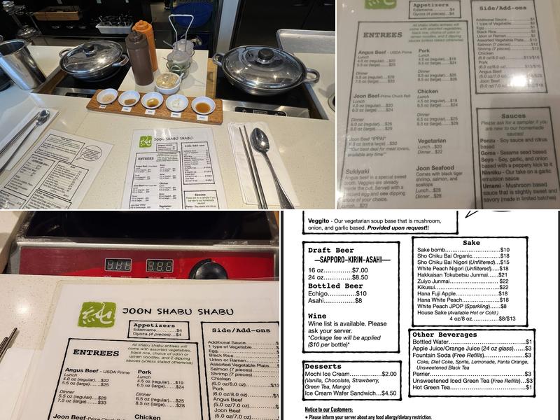 Joon Shabu Shabu Menu