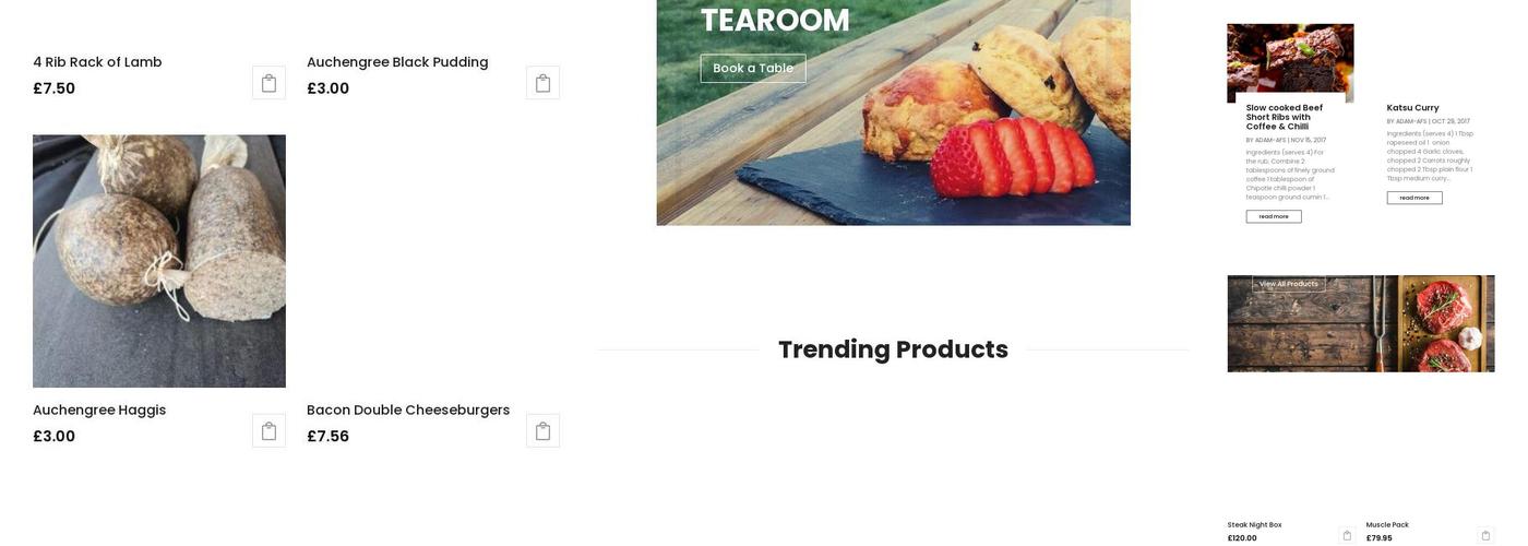 Auchengree Farm Tearoom Menu