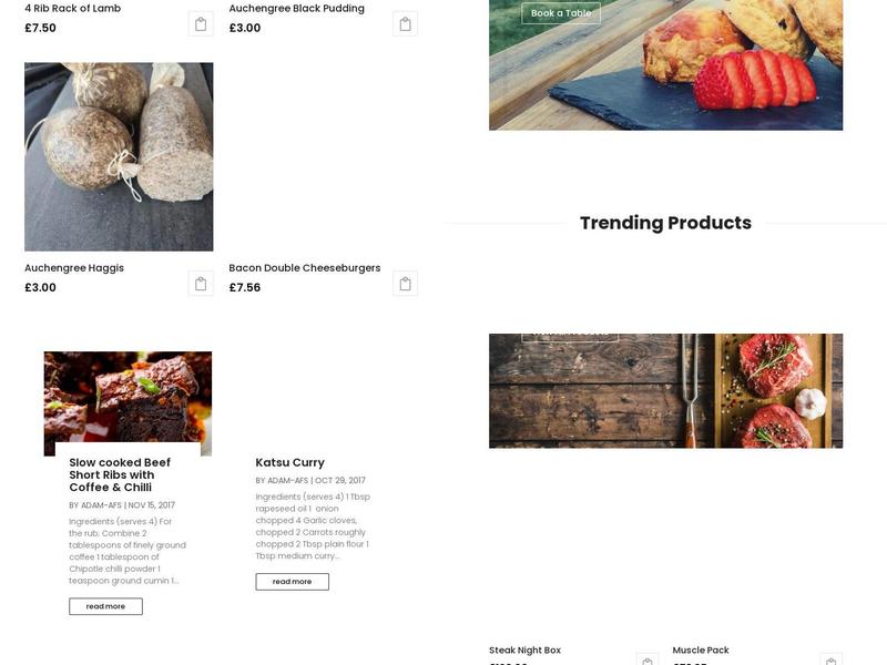 Auchengree Farm Tearoom Menu