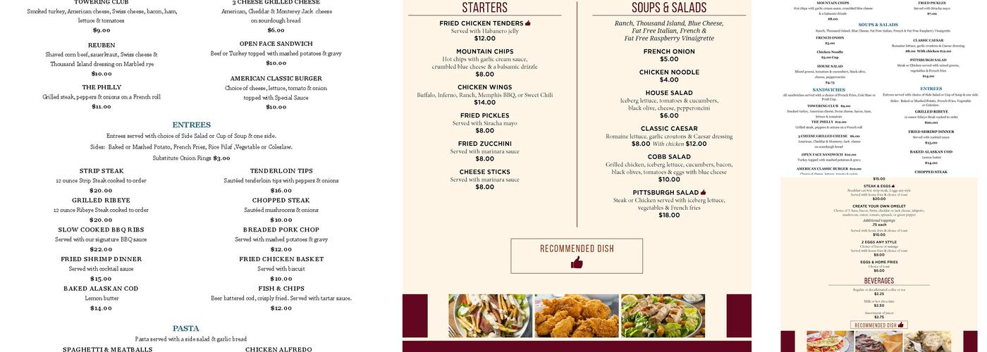 Gatsby Restaurant Menu