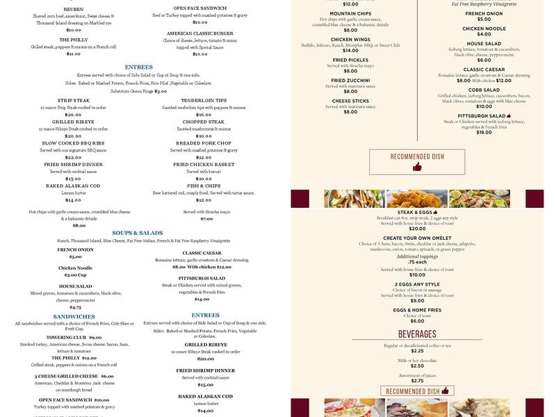 Gatsby Restaurant Menu