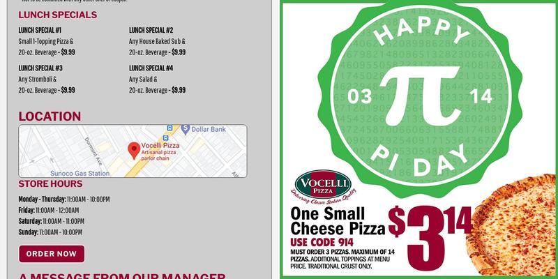 Vocelli Pizza Menu