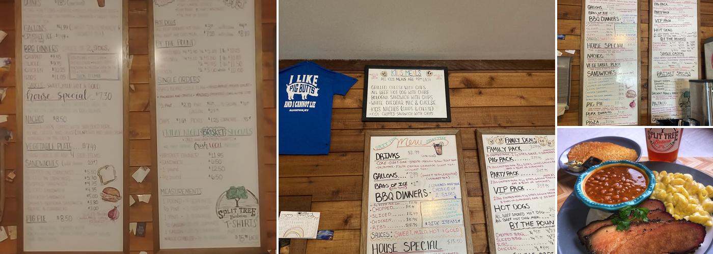 Split Tree Barbecue Menu