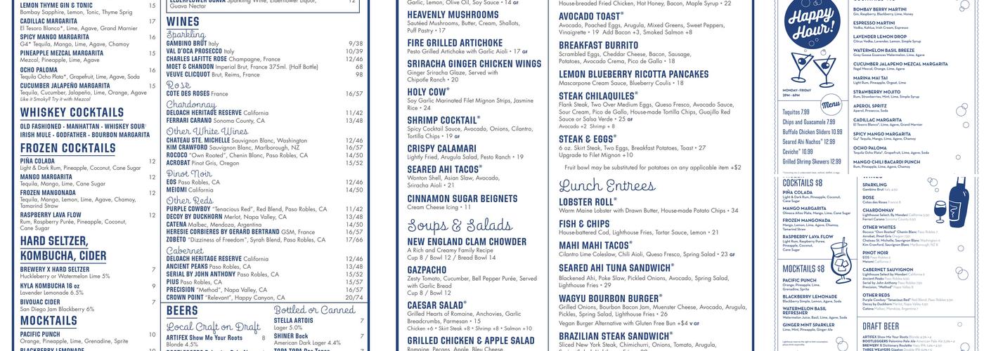 Lighthouse Cafe Menu