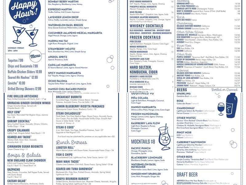 Lighthouse Cafe Menu