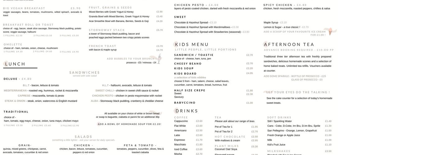 Scoff & Patter Menu