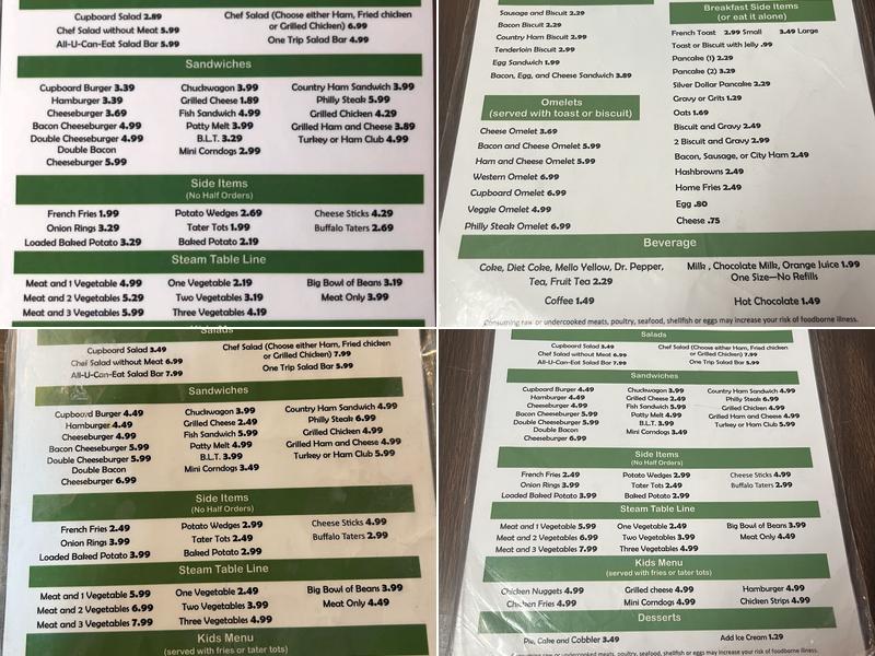 Cathy's Country Cupboard Menu