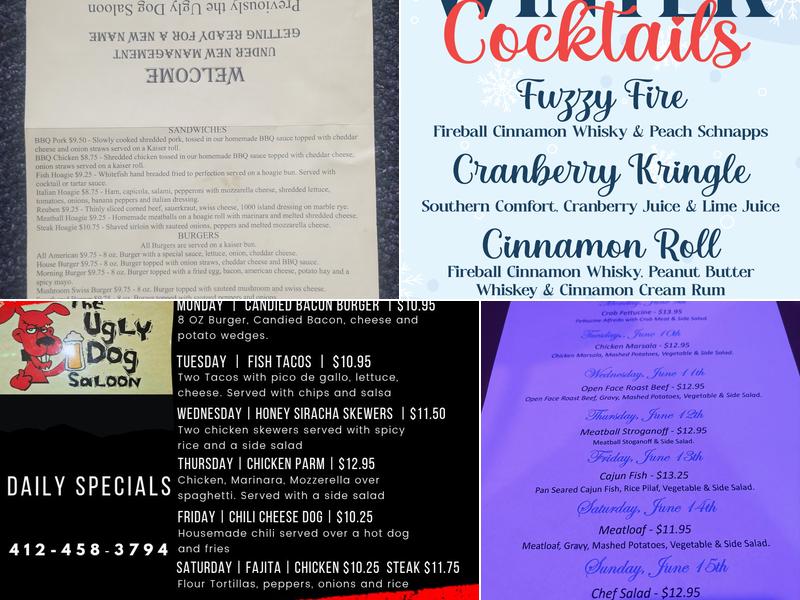 Ugly Dog Saloon Menu