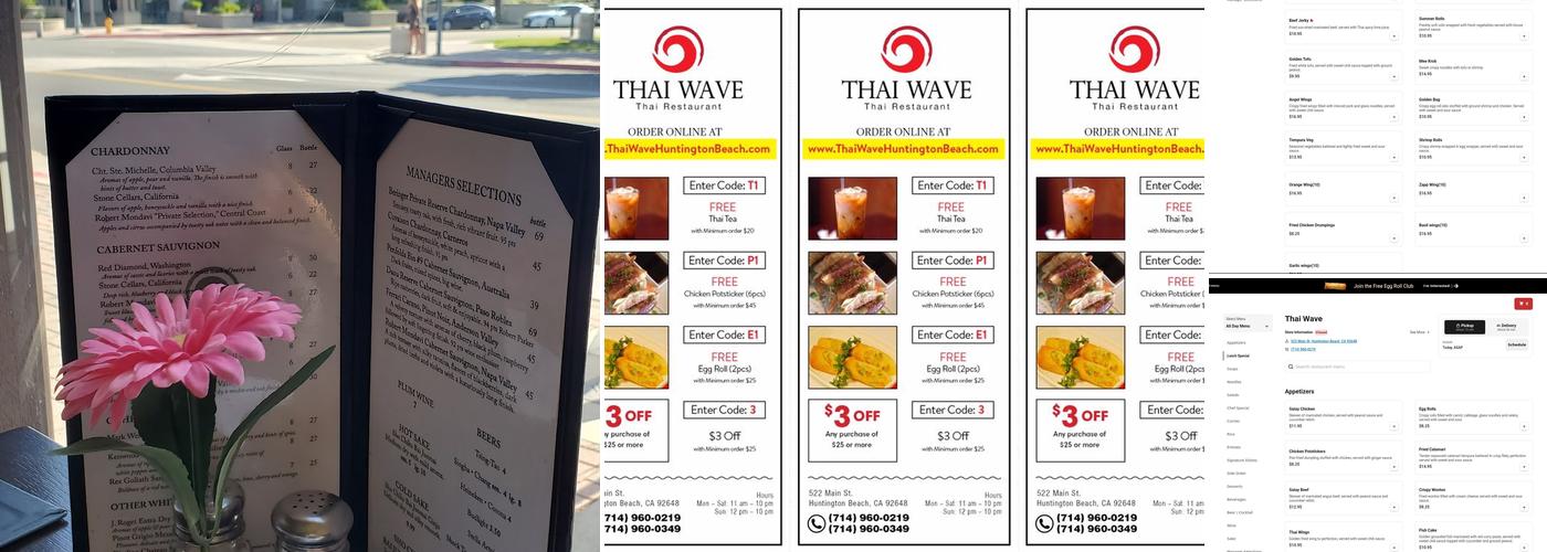 Thai Wave Menu
