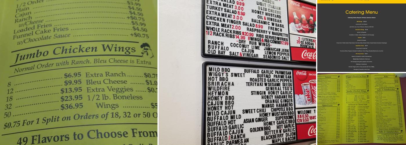 Wiggy’s Menu